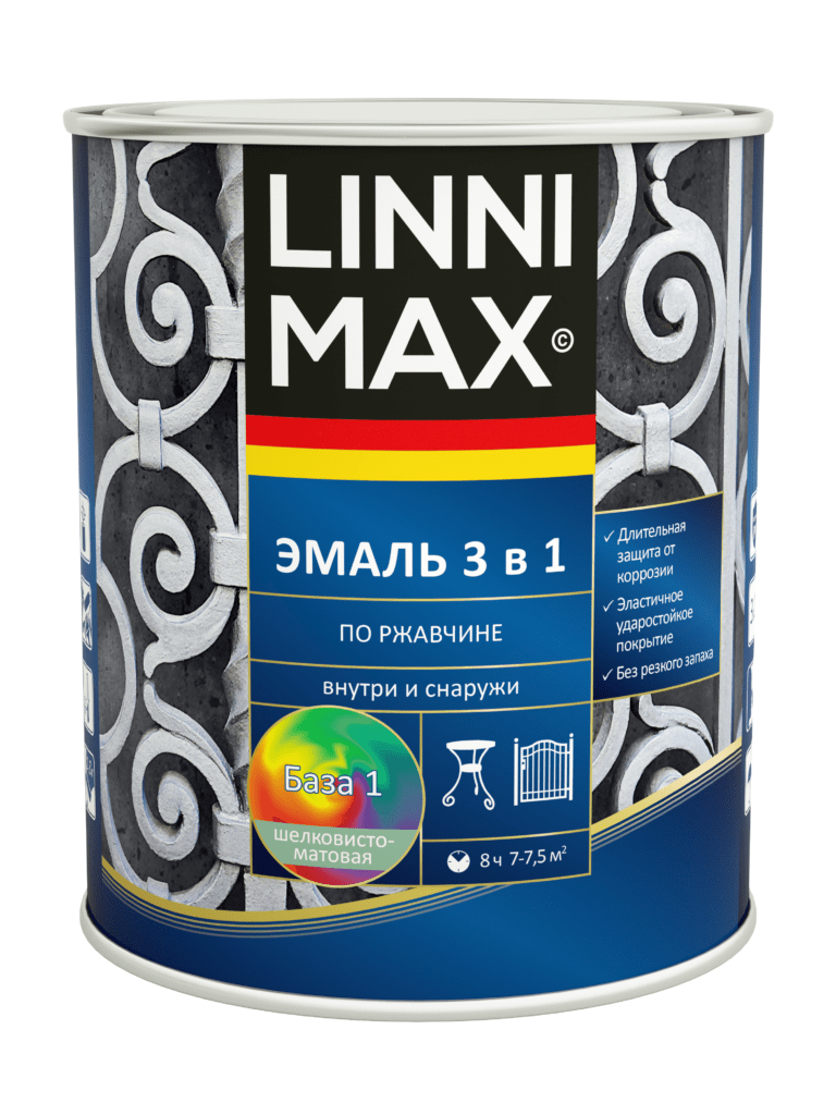 LINNIMAX Эмаль по ржавчине 3 в 1